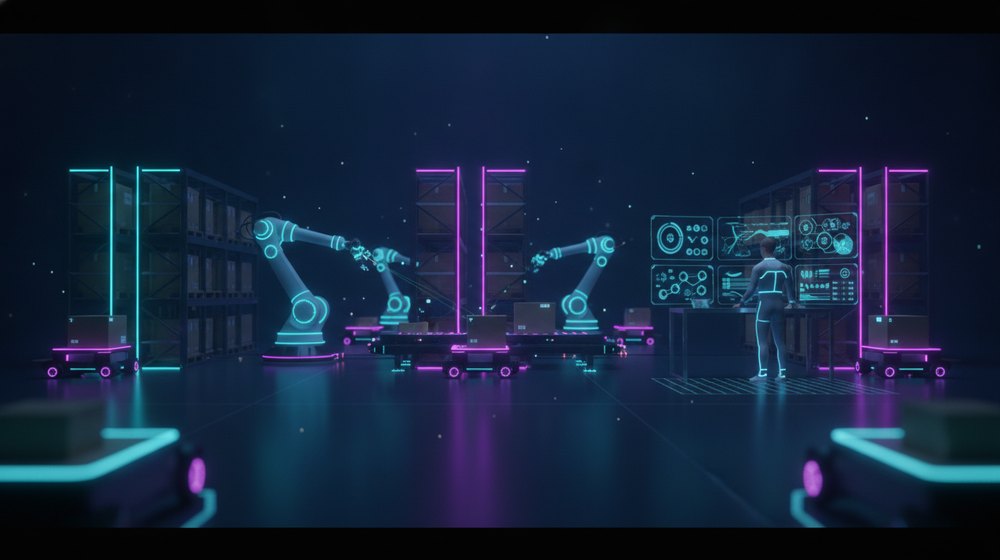 Data-guided picking operation in a distribution center, with racks and a digital layer of locations